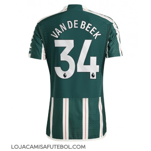 Camisa de Futebol Manchester United Donny van de Beek #34 Equipamento Secundário 2023-24 Manga Curta
